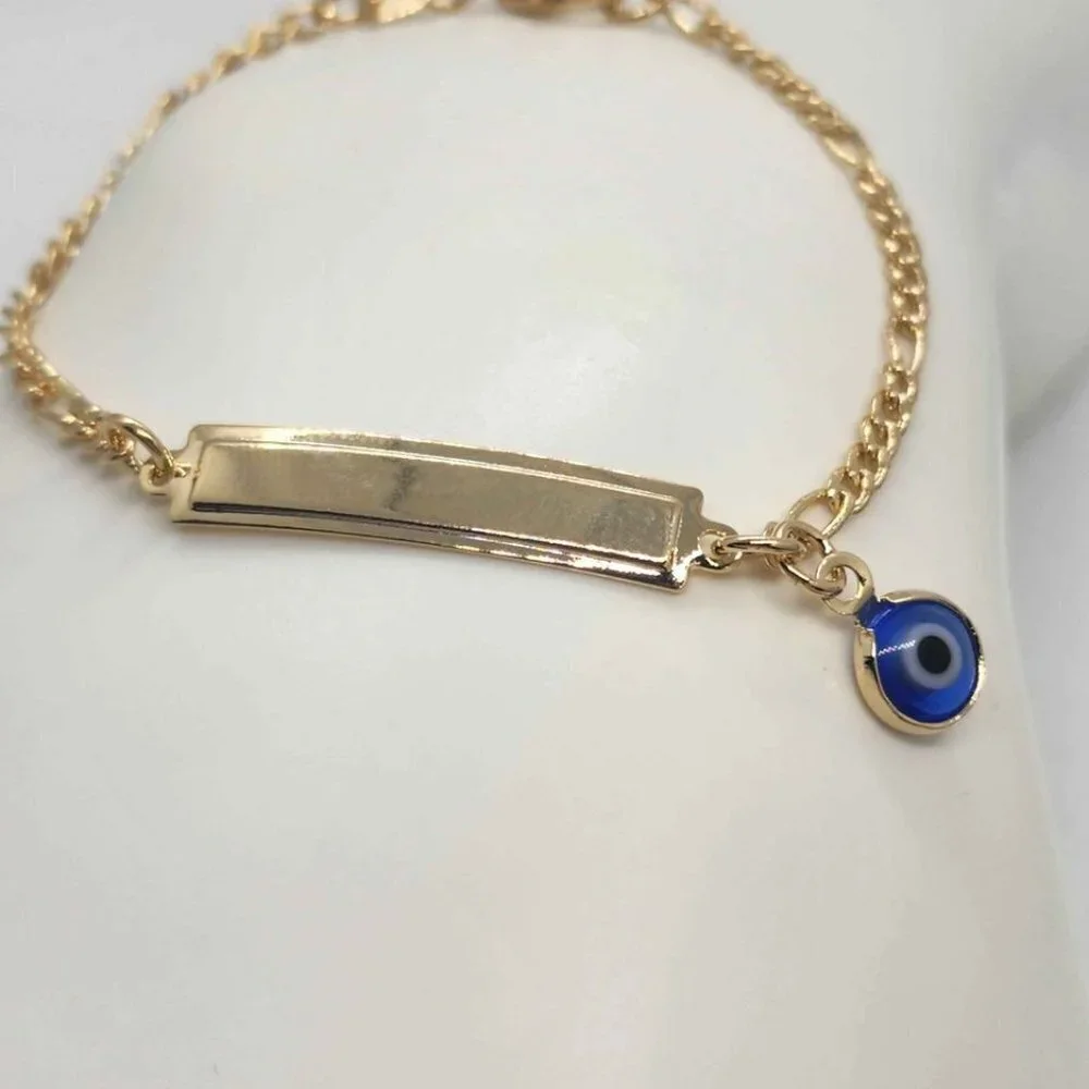 Brand NEW  Brazilian 18k Gold Filled Blue Evil Eye  Bracelet